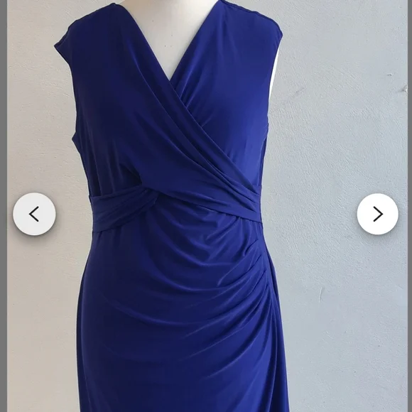 Ralph Lauren Asymmetrical Dress in Deep Blue